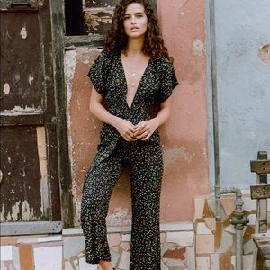Faithfull the Brand Alena Black Floral Jumpsuit